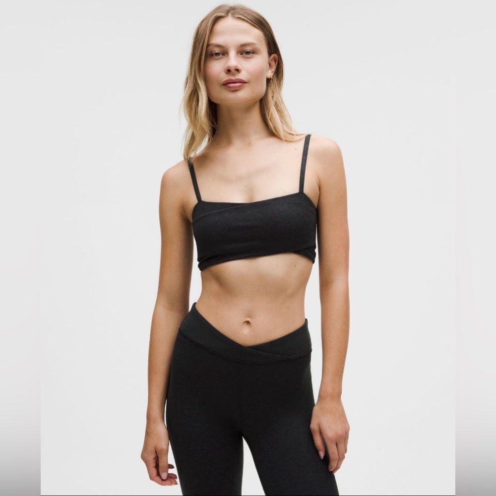 Lululemon Soft Suedey Wrap-Front Bra - Black - Size M
